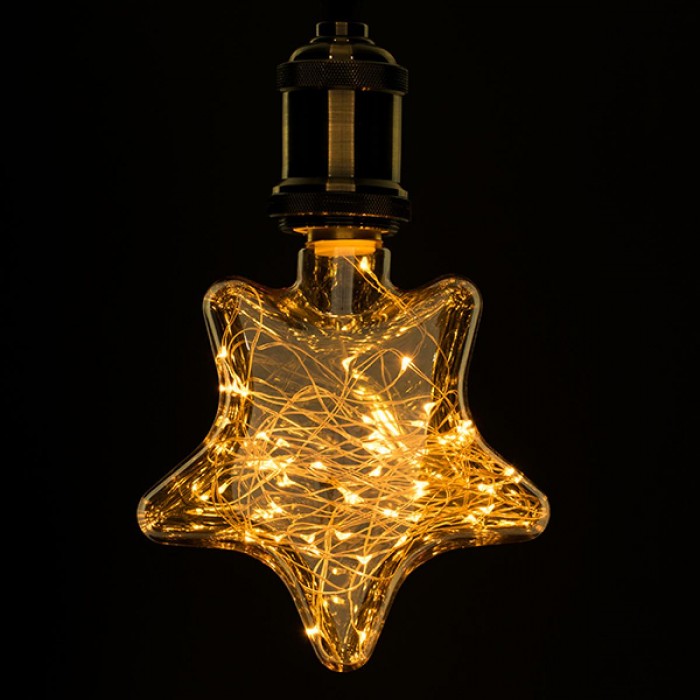 GloboStar® 99225 Λάμπα E27 DSC125 Deco Star SMD LED Copper String 2W 150 lm 320° AC 85-265V Edison Retro με Μελί Γυαλί Ultra Θερμό Λευκό 2200 K GloboStar® 99225 Λάμπα E27 DSC125 Deco Star SMD LED Copper String 2W 150 lm 320° AC 85-265V Edison Retro με Μελί Γυαλί Ultra Θερμό Λευκό 2200 K