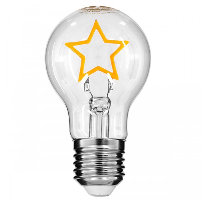 GloboStar® 99251 Λάμπα E27 A60 Deco Soft Letter Star LED FILAMENT 3W 240 lm 320° AC 85-265V Edison Retro με Διάφανο Γυαλί Ultra Θερμό Λευκό 2200 K Dimmable GloboStar® 99251 Λάμπα E27 A60 Deco Soft Letter Star LED FILAMENT 3W 240 lm 320° AC 85-265V Edison Retro με Διάφανο Γυαλί Ultra Θερμό Λευκό 2200 K Dimmable