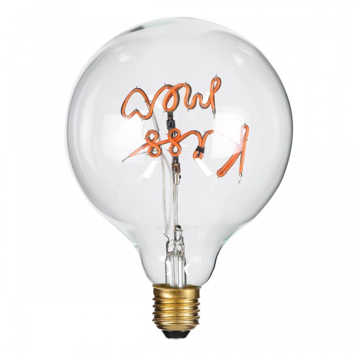 GLOBOSTAR® KISS ME 99256 Λάμπα E27 G125 LED 4W 340lm 360° AC 220-240V IP20 Ροζ Dimmable - Filament Chip - Διάφανο - Μ12.5 x Π12.5 x Υ18cm - 3 Χρόνια Εγγύηση