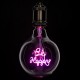 GLOBOSTAR® BE HAPPY 99259 Λάμπα E27 G125 LED 4W 340lm 360° AC 220-240V IP20 Ροζ Dimmable - Filament Chip - Διάφανο - Μ12.5 x Π12.5 x Υ18cm - 3 Χρόνια Εγγύηση