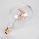 GLOBOSTAR® BE HAPPY 99259 Λάμπα E27 G125 LED 4W 340lm 360° AC 220-240V IP20 Ροζ Dimmable - Filament Chip - Διάφανο - Μ12.5 x Π12.5 x Υ18cm - 3 Χρόνια Εγγύηση