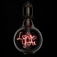 GLOBOSTAR® LOVE YOU 99260 Λάμπα E27 G125 LED 4W 340lm 360° AC 220-240V IP20 Κόκκινο Dimmable - Filament Chip - Διάφανο - Μ12.5 x Π12.5 x Υ18cm - 3 Χρόνια Εγγύηση