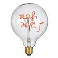 GLOBOSTAR® LOVE YOU 99260 Λάμπα E27 G125 LED 4W 340lm 360° AC 220-240V IP20 Κόκκινο Dimmable - Filament Chip - Διάφανο - Μ12.5 x Π12.5 x Υ18cm - 3 Χρόνια Εγγύηση
