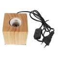 GloboStar® WOODBOX 99405 Μοντέρνο Επιτραπέζιο Φωτιστικό Πορτατίφ Μονόφωτο 1 x E27 IP20 Μπεζ Ξύλο - Μ7.6 x Π7.6 x Υ8.2cm