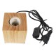 GloboStar® WOODBOX 99405 Μοντέρνο Επιτραπέζιο Φωτιστικό Πορτατίφ Μονόφωτο 1 x E27 IP20 Μπεζ Ξύλο - Μ7.6 x Π7.6 x Υ8.2cm