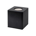 GloboStar® WOODBOX 99407 Μοντέρνο Επιτραπέζιο Φωτιστικό Πορτατίφ Μονόφωτο 1 x E27 IP20 Μαύρο Ξύλο - Μ7.6 x Π7.6 x Υ8.2cm