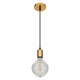 GloboStar® LUMI GOLD 99421 Μοντέρνο Μεταλλικό Κρεμαστό Φωτιστικό Οροφής Ανάρτηση Μονόφωτο 1 x E27 Χρυσό Φ4 x Y118cm