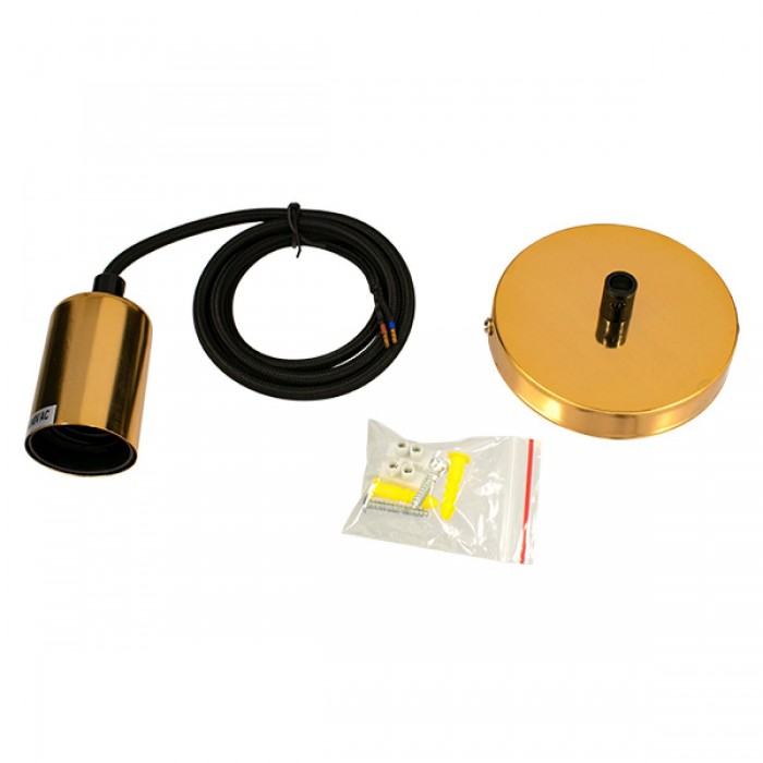 GloboStar® LUMI GOLD 99421 Μοντέρνο Μεταλλικό Κρεμαστό Φωτιστικό Οροφής Ανάρτηση Μονόφωτο 1 x E27 Χρυσό Φ4 x Y118cm
