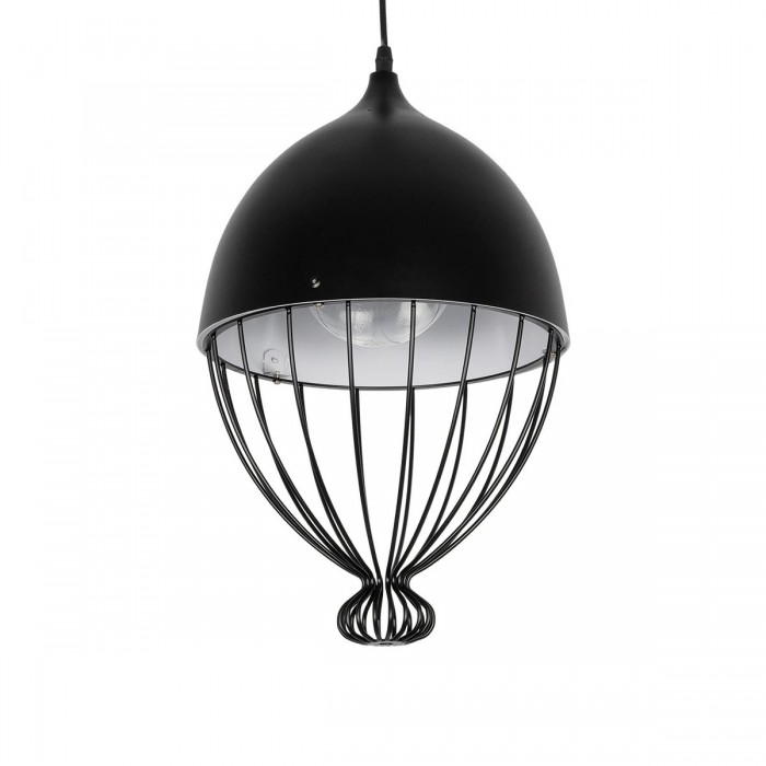 GLOBOSTAR® SOBRINO 999-0111 Vintage Κρεμαστό Φωτιστικό Οροφής με Ντουί 1 x E27 AC 220-240V IP20 - Μαύρο - Μ28 x Π28 x Υ47cm