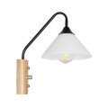 GLOBOSTAR® ALESSIA 999-0177 Μοντέρνο Φωτιστικό Τοίχου - Απλίκα με Ντουί 1 x E27 AC 220-240V IP20 - Μπεζ & Μαύρο - Μ18 x Π26 x Υ29cm
