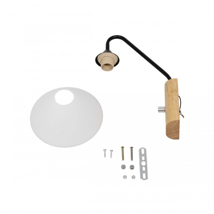 GLOBOSTAR® ALESSIA 999-0177 Μοντέρνο Φωτιστικό Τοίχου - Απλίκα με Ντουί 1 x E27 AC 220-240V IP20 - Μπεζ & Μαύρο - Μ18 x Π26 x Υ29cm