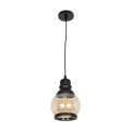 GLOBOSTAR® OLIVER 999-0186 Vintage Κρεμαστό Φωτιστικό Οροφής με Ντουί 1 x E27 AC 220-240V IP20 - Μελί & Μαύρο - Μ16 x Π16 x Υ25cm GLOBOSTAR® OLIVER 999-0186 Vintage Κρεμαστό Φωτιστικό Οροφής με Ντουί 1 x E27 AC 220-240V IP20 - Μελί & Μαύρο - Μ16 x Π16 x Υ25cm