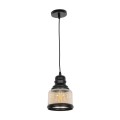 GLOBOSTAR® OLIVER 999-0187 Vintage Κρεμαστό Φωτιστικό Οροφής με Ντουί 1 x E27 AC 220-240V IP20 - Μελί & Μαύρο - Μ15 x Π15 x Υ21.5cm GLOBOSTAR® OLIVER 999-0187 Vintage Κρεμαστό Φωτιστικό Οροφής με Ντουί 1 x E27 AC 220-240V IP20 - Μελί & Μαύρο - Μ15 x Π15 x Υ21.5cm