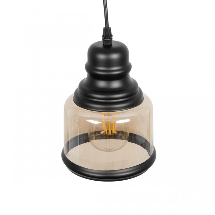 GLOBOSTAR® OLIVER 999-0187 Vintage Κρεμαστό Φωτιστικό Οροφής με Ντουί 1 x E27 AC 220-240V IP20 - Μελί & Μαύρο - Μ15 x Π15 x Υ21.5cm GLOBOSTAR® OLIVER 999-0187 Vintage Κρεμαστό Φωτιστικό Οροφής με Ντουί 1 x E27 AC 220-240V IP20 - Μελί & Μαύρο - Μ15 x Π15 x Υ21.5cm
