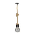 GLOBOSTAR® URBAN 999-0191 Vintage Κρεμαστό Φωτιστικό Οροφής με Ντουί 1 x E27 AC 220-240V IP20 - Μαύρο & Μπεζ - Μ15 x Π15 x Υ80cm GLOBOSTAR® URBAN 999-0191 Vintage Κρεμαστό Φωτιστικό Οροφής με Ντουί 1 x E27 AC 220-240V IP20 - Μαύρο & Μπεζ - Μ15 x Π15 x Υ80cm