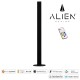 GloboStar® ALIEN-DIVA-BLACK-50-11 ALIEN Design DIVA Μοντέρνο Minimal Nordic Μεταλλικό Φωτιστικό Επιτραπέζιο - Πορτατίφ - Λαμπατέρ Μαύρο LED 10W 1500lm με Ασύρματο Χειριστήριο RF & Dimmer IP20 Πολύχρωμο RGBW Ψηφιακή με Τρεχούμενα Εφέ  Μ3 x Π1.6 x Υ50cm