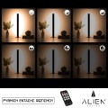 GloboStar® ALIEN-DIVA-BLACK-50-3 ALIEN Design DIVA Μοντέρνο Minimal Nordic Μεταλλικό Φωτιστικό Επιτραπέζιο - Πορτατίφ - Λαμπατέρ Μαύρο LED 8W 960lm με Ασύρματο Χειριστήριο RF & Dimmer IP20 Θερμό Λευκό 3000K Μ3 x Π1.6 x Υ50cm