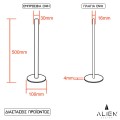 GloboStar® ALIEN-DIVA-BLACK-50-3 ALIEN Design DIVA Μοντέρνο Minimal Nordic Μεταλλικό Φωτιστικό Επιτραπέζιο - Πορτατίφ - Λαμπατέρ Μαύρο LED 8W 960lm με Ασύρματο Χειριστήριο RF & Dimmer IP20 Θερμό Λευκό 3000K Μ3 x Π1.6 x Υ50cm