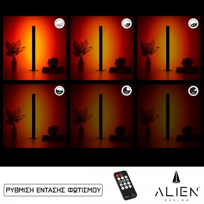 GloboStar® ALIEN-DIVA-BLACK-50-4 ALIEN Design DIVA Μοντέρνο Minimal Nordic Μεταλλικό Φωτιστικό Επιτραπέζιο - Πορτατίφ - Λαμπατέρ Μαύρο LED 8W 800lm με Ασύρματο Χειριστήριο RF & Dimmer IP20 Κόκκινο Μ3 x Π1.6 x Υ50cm GloboStar® ALIEN-DIVA-BLACK-50-4 ALIEN Design DIVA Μοντέρνο Minimal Nordic Μεταλλικό Φωτιστικό Επιτραπέζιο - Πορτατίφ - Λαμπατέρ Μαύρο LED 8W 800lm με Ασύρματο Χειριστήριο RF & Dimmer IP20 Κόκκινο Μ3 x Π1.6 x Υ50cm