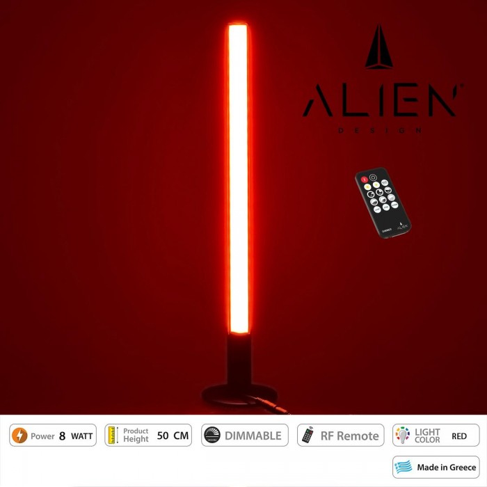 GloboStar® ALIEN-DIVA-BLACK-50-4 ALIEN Design DIVA Μοντέρνο Minimal Nordic Μεταλλικό Φωτιστικό Επιτραπέζιο - Πορτατίφ - Λαμπατέρ Μαύρο LED 8W 800lm με Ασύρματο Χειριστήριο RF & Dimmer IP20 Κόκκινο Μ3 x Π1.6 x Υ50cm GloboStar® ALIEN-DIVA-BLACK-50-4 ALIEN Design DIVA Μοντέρνο Minimal Nordic Μεταλλικό Φωτιστικό Επιτραπέζιο - Πορτατίφ - Λαμπατέρ Μαύρο LED 8W 800lm με Ασύρματο Χειριστήριο RF & Dimmer IP20 Κόκκινο Μ3 x Π1.6 x Υ50cm