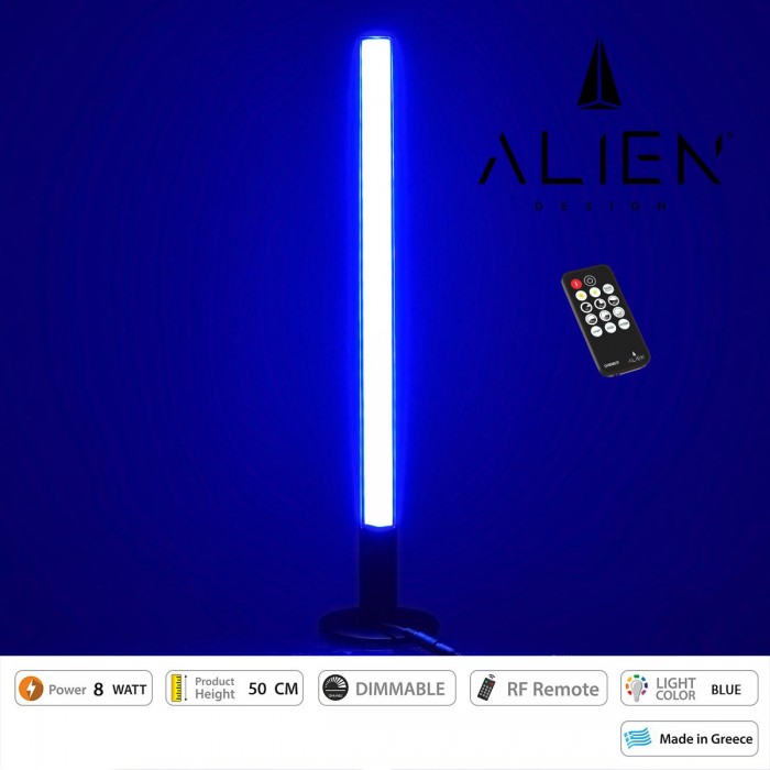 GloboStar® ALIEN-DIVA-BLACK-50-6 ALIEN Design DIVA Μοντέρνο Minimal Nordic Μεταλλικό Φωτιστικό Επιτραπέζιο - Πορτατίφ - Λαμπατέρ Μαύρο LED 8W 800lm με Ασύρματο Χειριστήριο RF & Dimmer IP20 Μπλε Μ3 x Π1.6 x Υ50cm GloboStar® ALIEN-DIVA-BLACK-50-6 ALIEN Design DIVA Μοντέρνο Minimal Nordic Μεταλλικό Φωτιστικό Επιτραπέζιο - Πορτατίφ - Λαμπατέρ Μαύρο LED 8W 800lm με Ασύρματο Χειριστήριο RF & Dimmer IP20 Μπλε Μ3 x Π1.6 x Υ50cm
