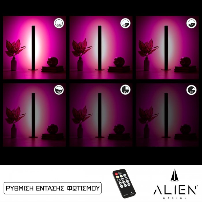 GloboStar® ALIEN-DIVA-BLACK-50-7 ALIEN Design DIVA Μοντέρνο Minimal Nordic Μεταλλικό Φωτιστικό Επιτραπέζιο - Πορτατίφ - Λαμπατέρ Μαύρο LED 8W 800 lm με Ασύρματο Χειριστήριο RF & Dimmer IP20 Ροζ Μ3 x Π1.6 x Υ50cm GloboStar® ALIEN-DIVA-BLACK-50-7 ALIEN Design DIVA Μοντέρνο Minimal Nordic Μεταλλικό Φωτιστικό Επιτραπέζιο - Πορτατίφ - Λαμπατέρ Μαύρο LED 8W 800 lm με Ασύρματο Χειριστήριο RF & Dimmer IP20 Ροζ Μ3 x Π1.6 x Υ50cm