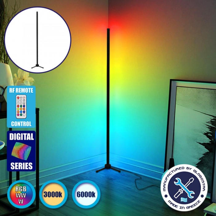 Μοντέρνο Minimal Επιδαπέδιο Μαύρο Φωτιστικό 100cm LED 16 Watt με Ασύρματο Χειριστήριο 2.4G RF & Dimmer RGBW+WW Πολύχρωμο Digital Magic Dot Pixel GloboStar ALIEN Design GLOBO-100-11 Μοντέρνο Minimal Επιδαπέδιο Μαύρο Φωτιστικό 100cm LED 16 Watt με Ασύρματο Χειριστήριο 2.4G RF & Dimmer RGBW+WW Πολύχρωμο Digital Magic Dot Pixel GloboStar ALIEN Design GLOBO-100-11