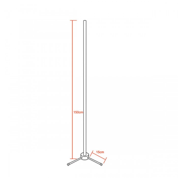 Μοντέρνο Minimal Επιδαπέδιο Μαύρο Φωτιστικό 150cm LED 24 Watt με Ασύρματο Χειριστήριο RF & Dimmer Ψυχρό Λευκό 6000k GloboStar ALIEN Design GLOBO-150-1 Μοντέρνο Minimal Επιδαπέδιο Μαύρο Φωτιστικό 150cm LED 24 Watt με Ασύρματο Χειριστήριο RF & Dimmer Ψυχρό Λευκό 6000k GloboStar ALIEN Design GLOBO-150-1