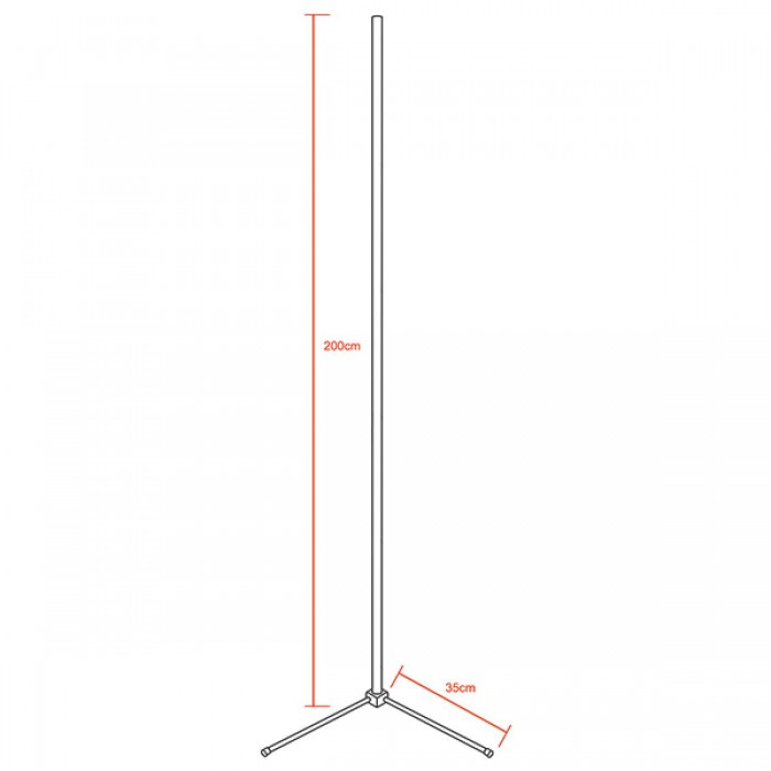 Μοντέρνο Minimal Επιδαπέδιο Μαύρο Φωτιστικό 200cm LED 32 Watt με Ασύρματο Χειριστήριο Αφής 2.4G RF & Dimmer CCT - Ψυχρό - Ημέρας - Θερμό GloboStar ALIEN Design GLOBO-200-10