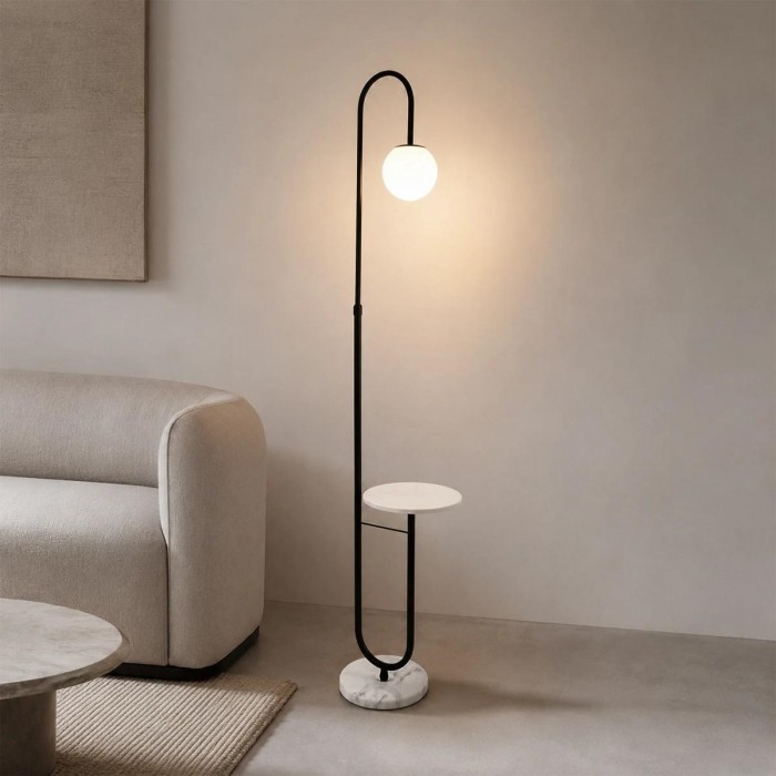 kelvo® CORDELIA KLV-102-0005 Επιδαπέδιο Φωτιστικό για Λάμπα με Ντουί 1 x E27 AC 220-240V IP20 - Μαύρο Ματ & Λευκό - Μ30 x Π34 x Υ180cm kelvo® CORDELIA KLV-102-0005 Επιδαπέδιο Φωτιστικό για Λάμπα με Ντουί 1 x E27 AC 220-240V IP20 - Μαύρο Ματ & Λευκό - Μ30 x Π34 x Υ180cm