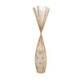 GloboStar® PORTONOVO S-02276 Boho Επιδαπέδιο Φωτιστικό Μονόφωτο 1 x E27 AC220-240V IP20 - Φ35 x Υ165cm - Μπεζ Ξύλινο Πλέγμα