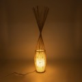 GloboStar® PORTONOVO S-02276 Boho Επιδαπέδιο Φωτιστικό Μονόφωτο 1 x E27 AC220-240V IP20 - Φ35 x Υ165cm - Μπεζ Ξύλινο Πλέγμα
