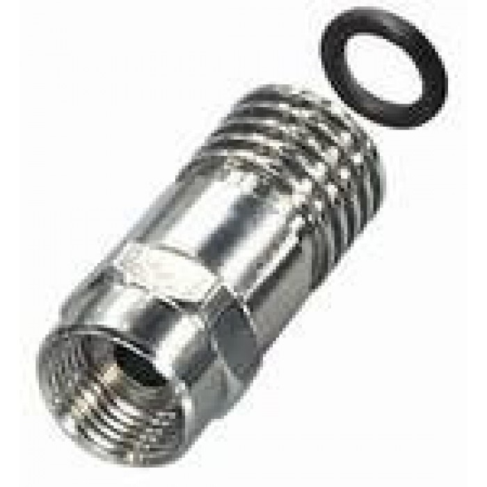 F αρσ. πρεσσαριστό Υδατοστεγές για εξωτερική χρήση. Με 2 δακτυλίδια & σιλικονούχο λάδι για καλώδιο Φ 6,0mm. RG59U