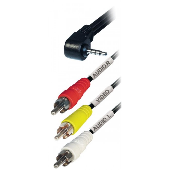 3,5mm 4-Pin, 90° σε 3 RCA stereo 1.5μ για Sony, JVC, Canon & Raspberry Pi 3,5mm 4-Pin, 90° σε 3 RCA stereo 1.5μ για Sony, JVC, Canon & Raspberry Pi
