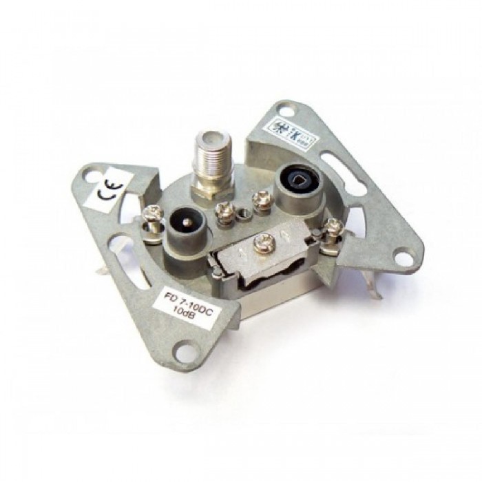 Πρίζα διελεύσεως τριών εξόδων TV-RADIO-SAT