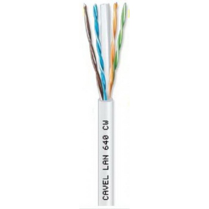 Καλώδιο CAVEL U/UTP Cat6 (200μ) LAN640 σε Λευκό χρώμα (4x2xAWG23) Χαλκός 0,57mm