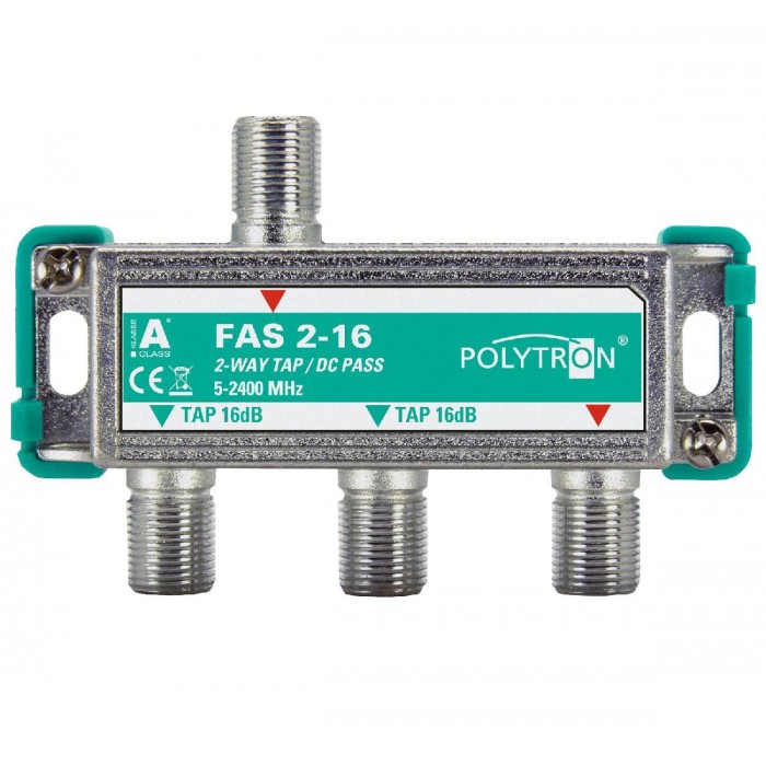 FAS 2-16 2WAY F TAP TV/SAT 5-2400MHz POLYTRON