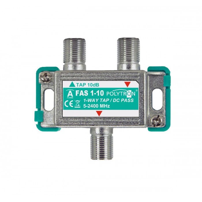 FAS 1- 10 1-way F-tap SAT 5-2400 MHz, 10dB POLYTRON