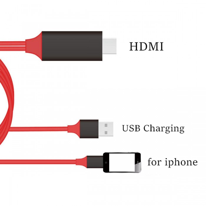 PS-A3033 Lightning to HDMI Cable, 1080P, 2mtr