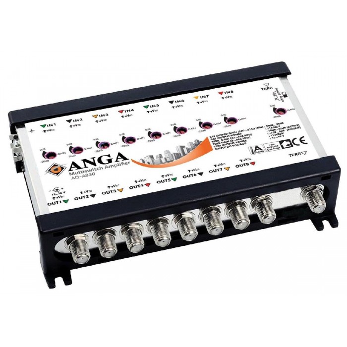 ANGA AQ-A930 ΕΝΙΣΧΥΤΗΣ (2 ΔΟΡΥΦΟΡΟΙ + ΕΠΙΓΕΙΟ) 3db ΡΥΘΜΙΖΟΜΕΝΟΣ