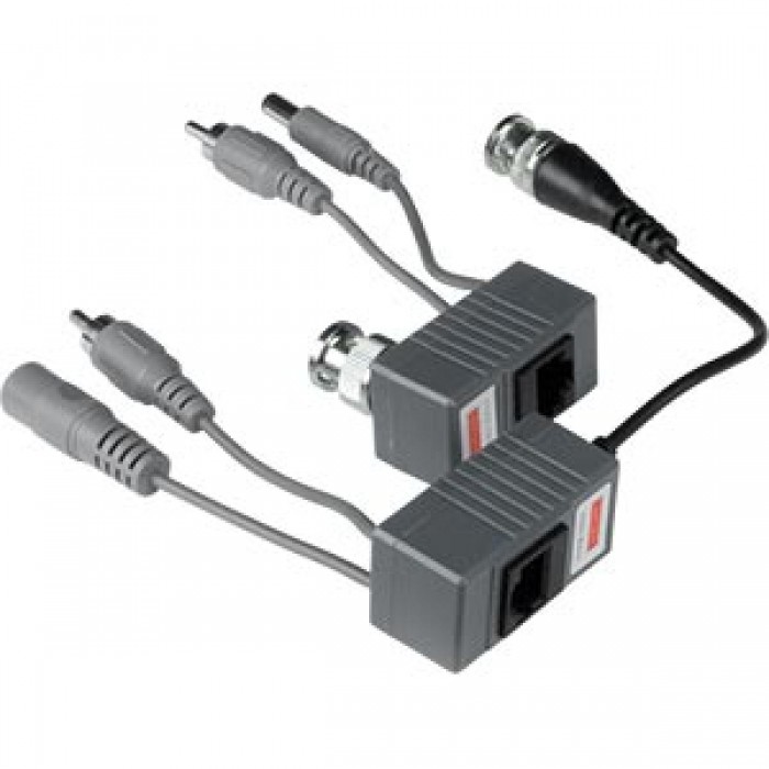Video Balun Παθητικό CPB-H206PA (Ζεύγος) 350 - 550 Μέτρα με καλώδιο σε αρσενικό BNC & καλώδιο με DC Jack σε RJ45