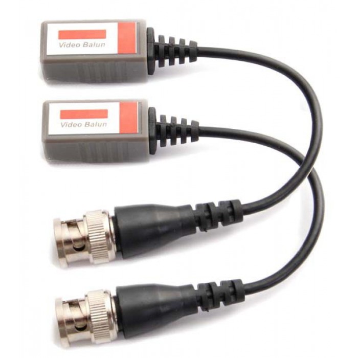 ANGA Video Balun Παθητικό PS-H101C-2 (Ζεύγος) (Συμβατό με Analog, AHD, TVI, CVI)1080P-3MP-4MP-5MP-8MP με Προστασία υπέρτασης 400 - 600 Μέτρα από αρσενικό BNC με καλώδιο σε ακροδέκτη με βίδες