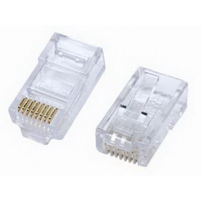Φισάκι RJ45 8P8C για στρογγυλό καλώδιο Cat5e μονόκλωνο