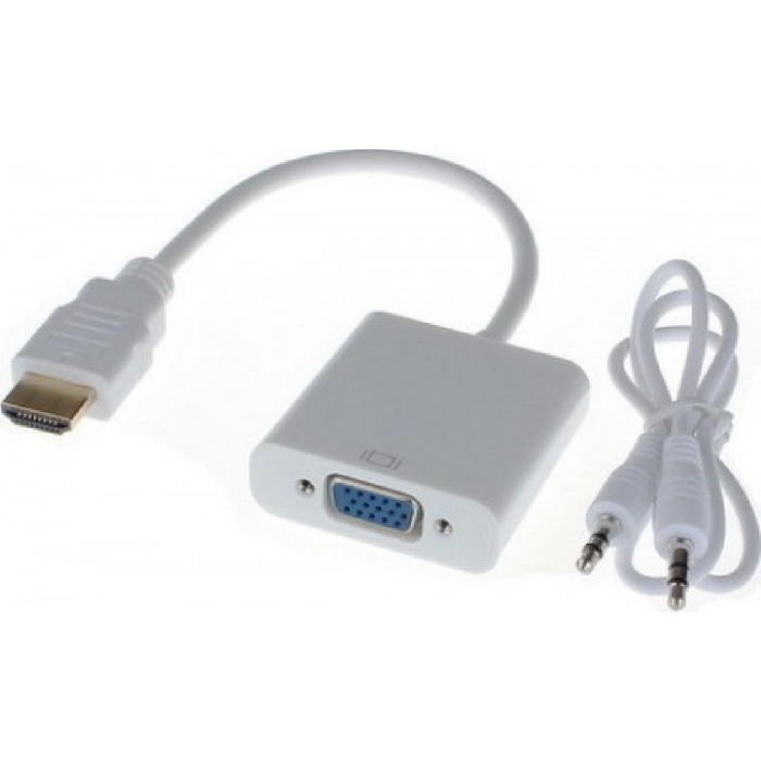 ANGA QA-C101A ΜΕΤΑΤΡΟΠΕΑΣ HDMI (A) αρσενικό 720p/1080p σε VGA θηλυκό με Ήχο Συμβάτο με HDCP 1.3(Ιδανικό για να προβάλλεται σήμα εικόνας από συσκευή με HDMI σε monitor)