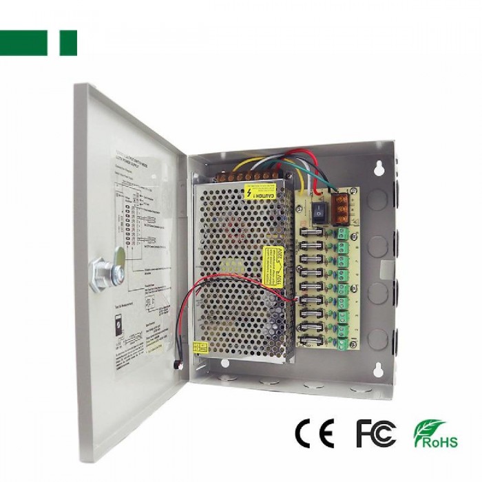 ANGA Σταθεροποιημένο τροφ. 12V / 15A/180W, 9 εξόδων CP1209-15A-9 – ΜΕΤΑΛΛΙΚΟ ΚΟΥΤΙ