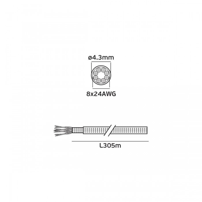 VK/UTP/CAT5E  - Καλώδιο τηλεφώνου στρογγυλό, (2x4)x24AWG, γκρι