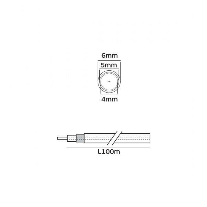 VK/RG59 - Καλώδιο TV στρογγυλό, 0.81mm², μαύρο
