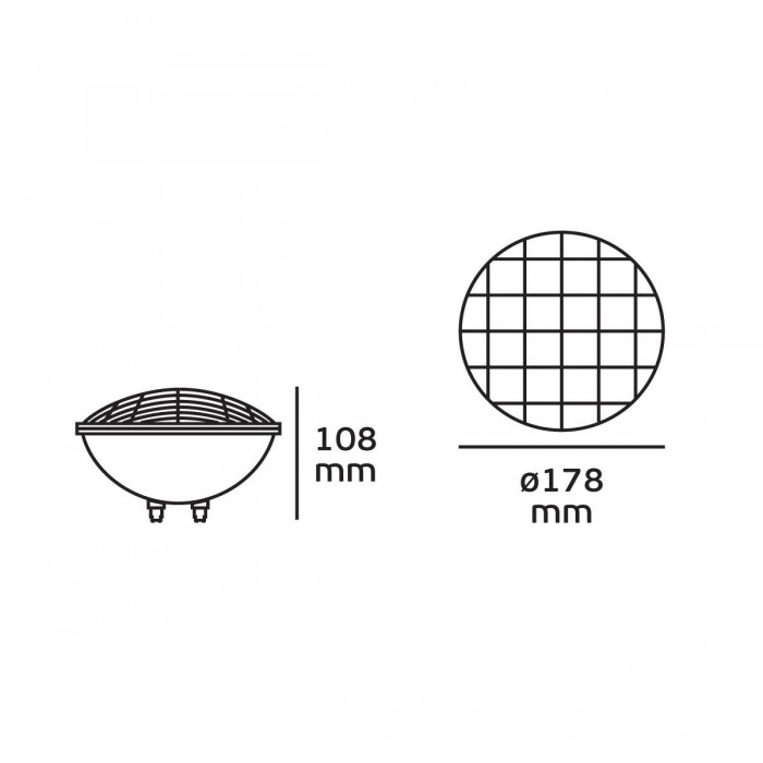 VK/05016/D - Φωτιστικό Led πισίνας, 12V, 18W, 6500K, 2200lm, IP68, ø17.7x11.4cm, γκρι