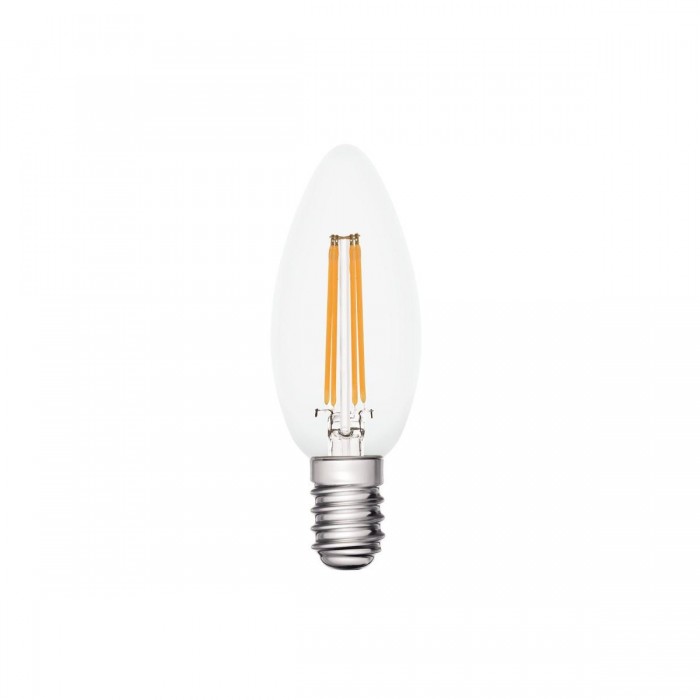 VK/05120/D/EI/CL/W - Λάμπα Led, E14, 5W, 2700Κ, 470lm, Dimmable, κερί, Filament, διάφανη