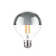 VK/05110/D/E/ST/W - Λάμπα Led, E27, 7W, 2700Κ, 650lm, Dimmable, σφαίρα, Filament, ασημί